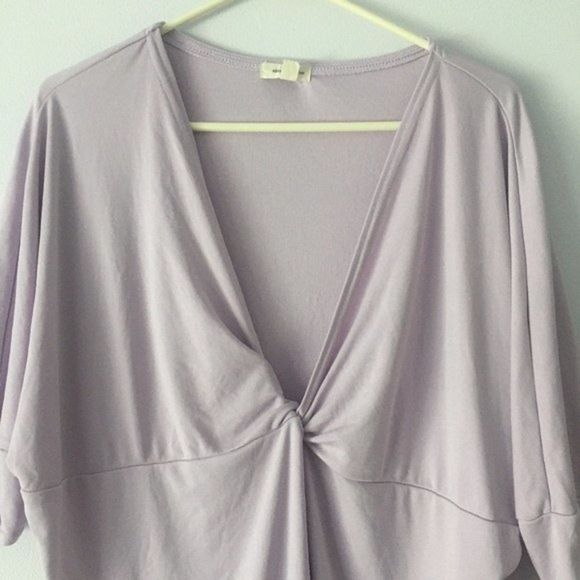 🪴 Urban Outfitters Silence + Noise Lavender Ribbed Tunic Twist Top - Picture 3 of 13